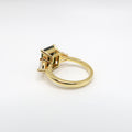 4 Carat Emerald Cut Peridot Three Stone Ring - Lush and Company