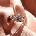 Zelda: 2.5 Carat Cushion Diamond Trilogy Ring - Lush and Company